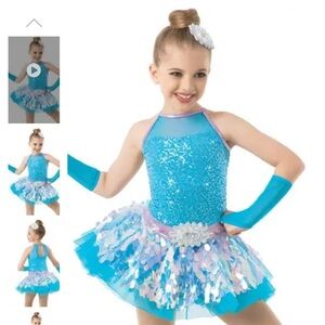 Weissman White and Blue Dance Costume